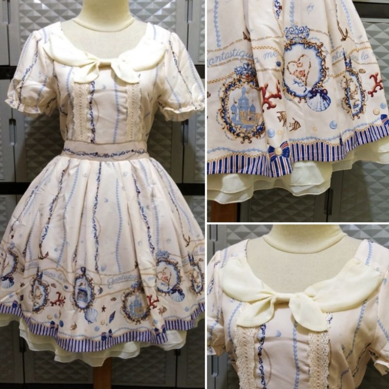 Dress Kawaii Axes Femme Marine Pattern