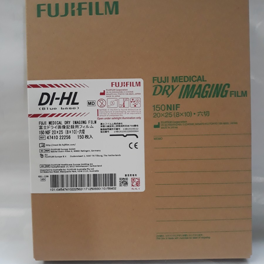 Fuji Medical Dry imaging film Dihl 20x25 isi 150 / FIlm Xray Dihl
