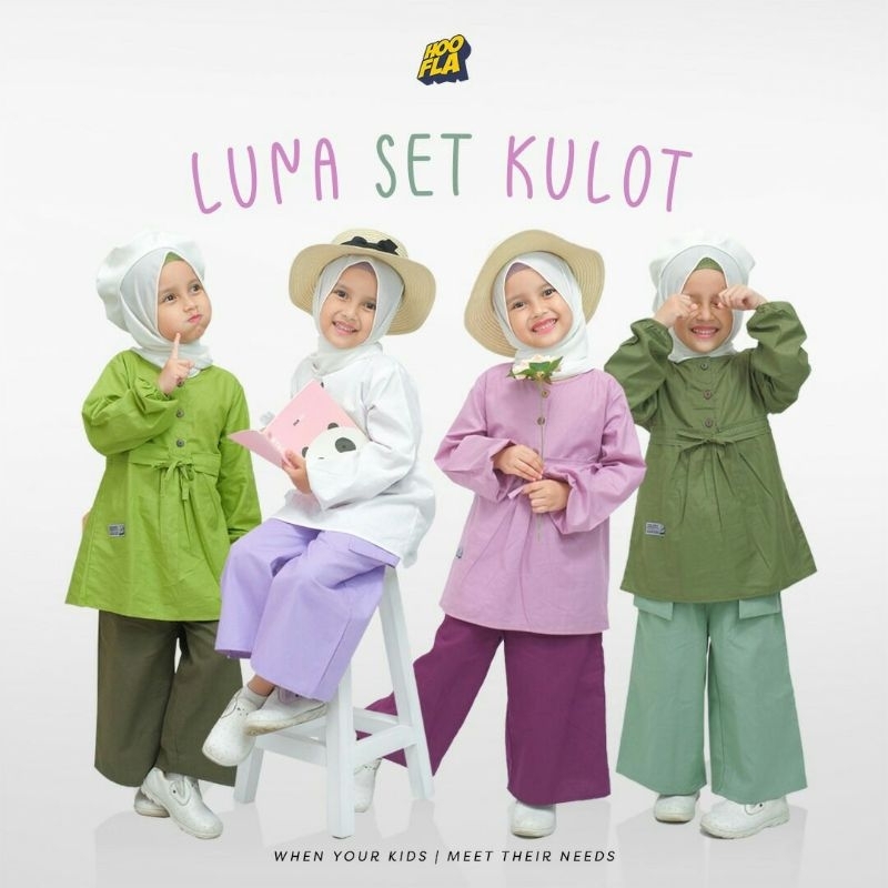 SETELAN ANAK PEREMPUAN LUNA SET KULOT HOOFLA/BAJU ANAK PEREMPUAN