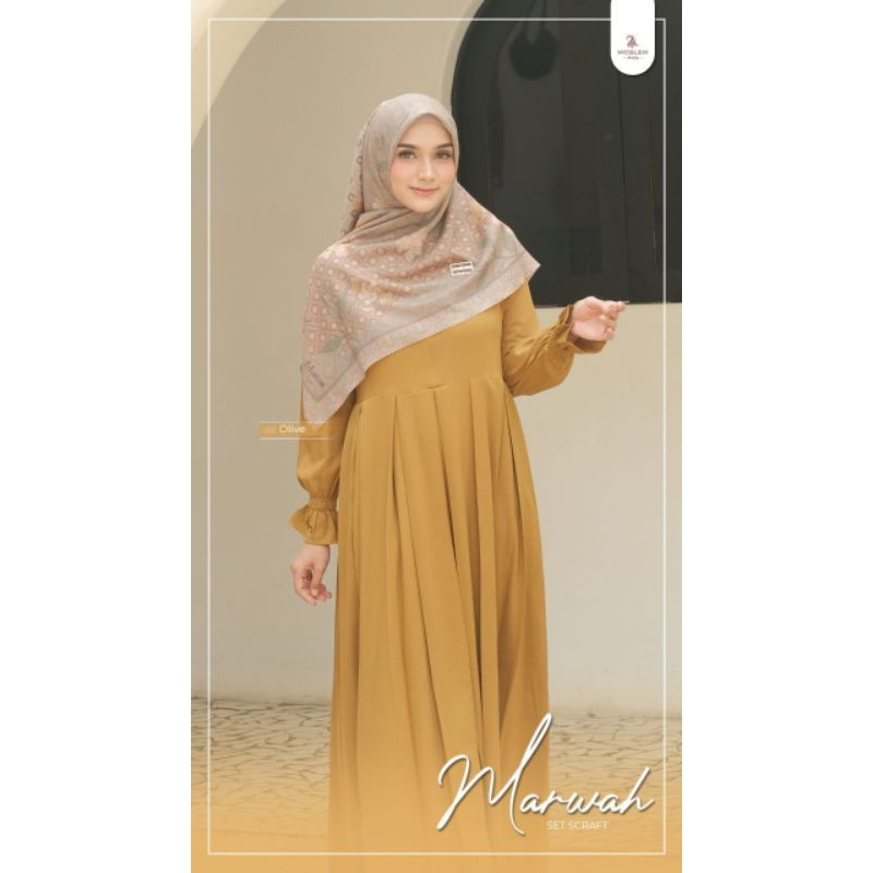 Marwah set Scraft (Gamis+Segi4 Motif) Original Molem Daily