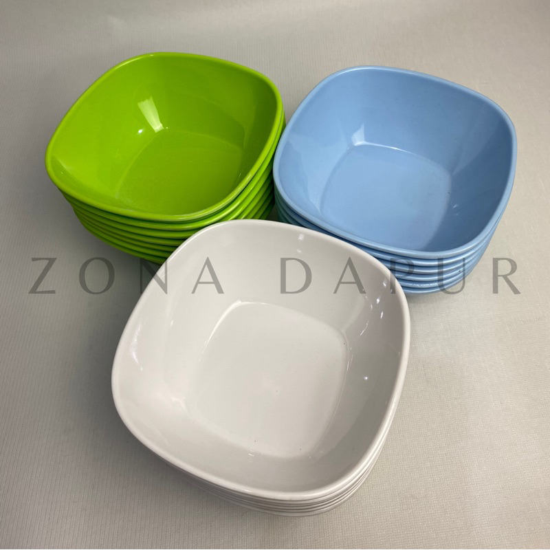 (6pcs / 12pcs) - Mangkuk Kotak Melamin 6 inch SINGASINGI - Mangkok Melamine Persegi - Mangkok Sajian