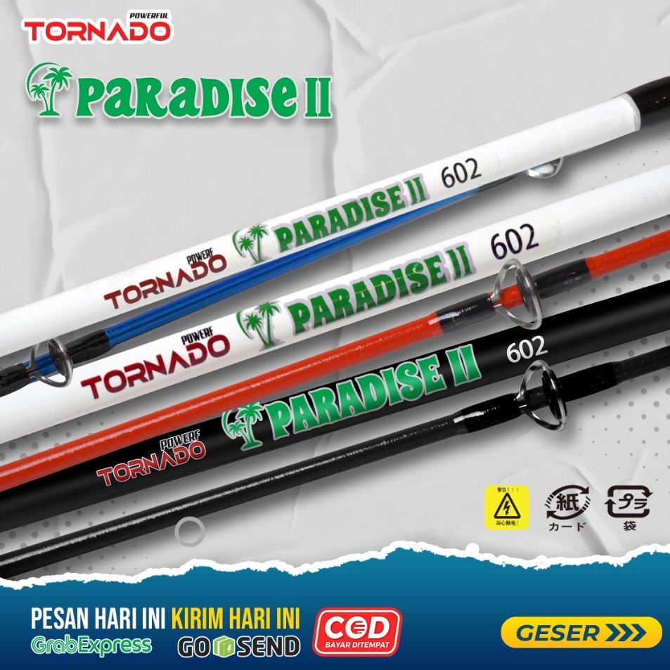 Diskon Update  Joran Pancing Tornado Paradise II Fiber Solid Composite 15cm 165cm 18cm 21cm Full Eva