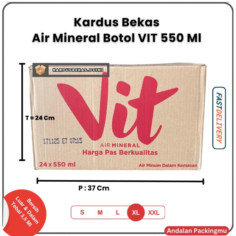 

Kardus Bekas | Kardus Packing | Box | Vit Botol 550 Ml (37x26x24)