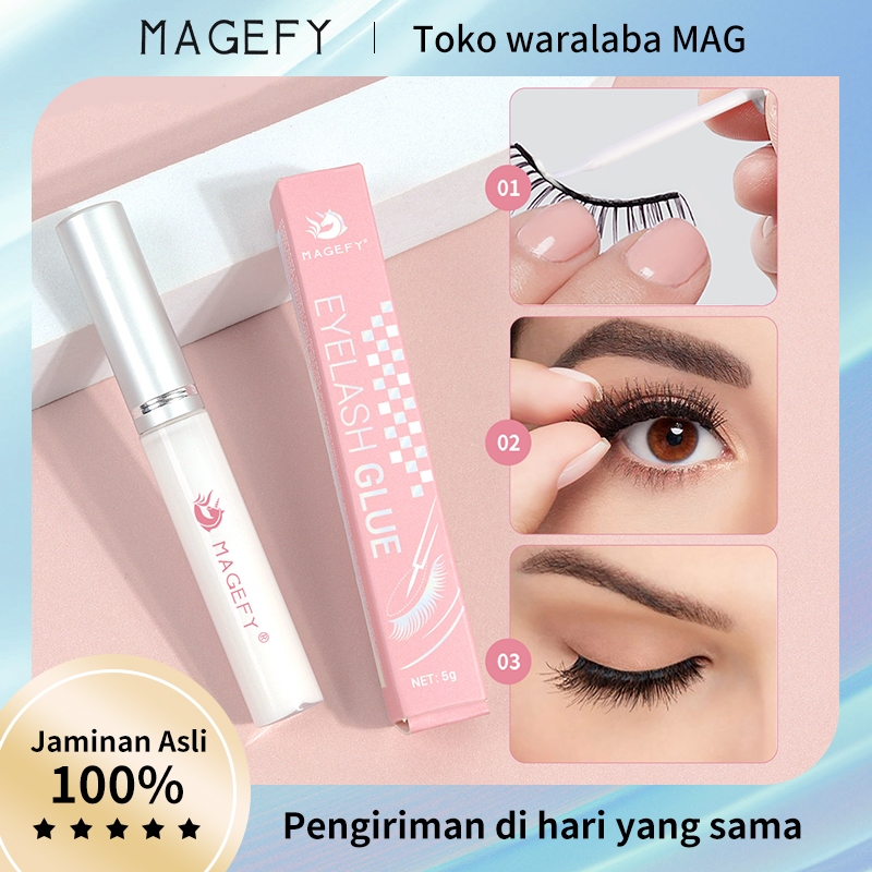 MAGEFY Lem Bulu Mata Palsu Transparan Tahan Air Cepat Kering False Eyelash Glue Adhesive Lembut Taha