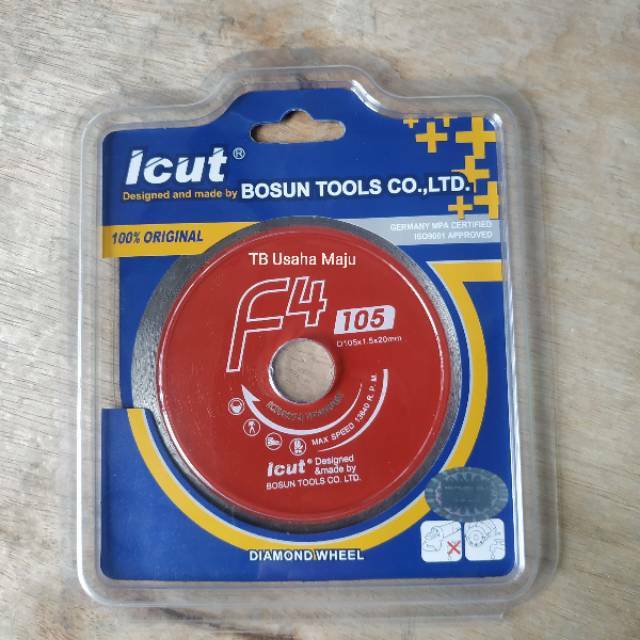 DIAMOND WHEEL 4" ICUT BOSUN F4 MATA POTONG KERAMIK GRANIT TEMBOK BETON