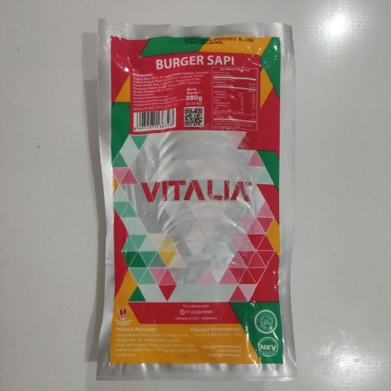 

Vitalia Beef Burger 280 gr isi 20