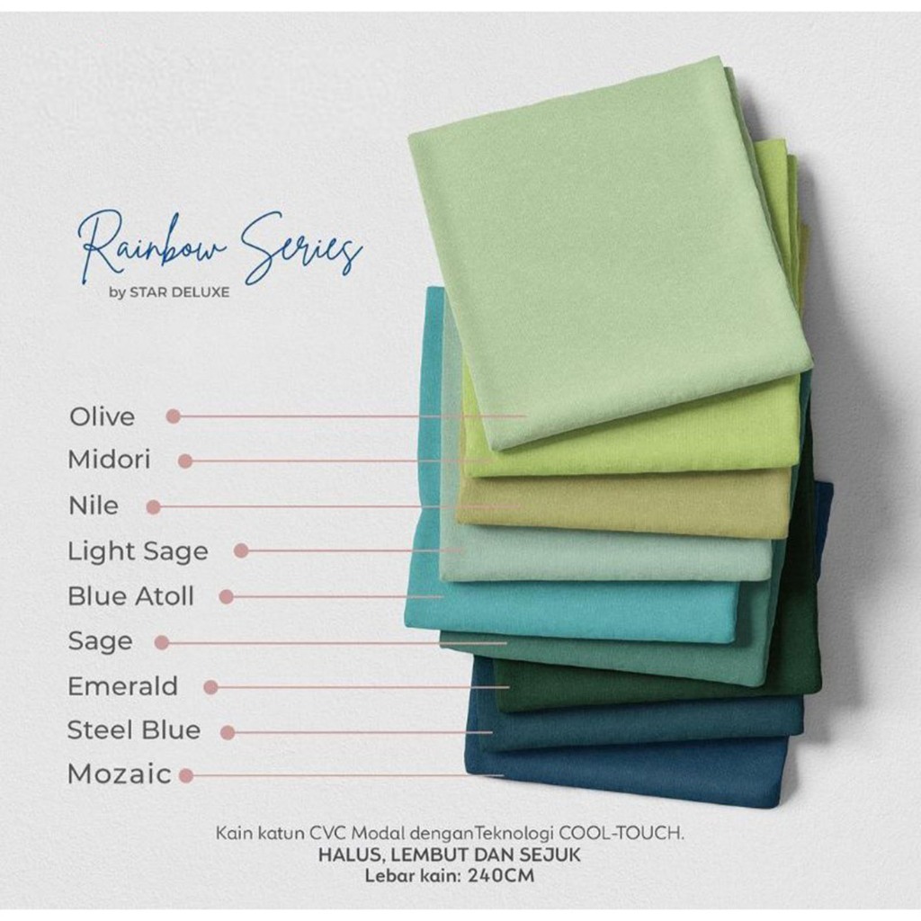 Katun Lokal /Kain CVC/Kain Sprei Meteran Polos / BEVERLY CATRA NIKITA SG ESRA STAR