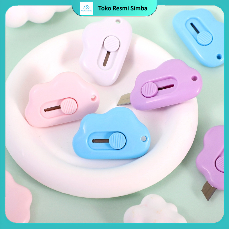 

Cutter Mini Portable Bentuk Oval Mini Cutter Polos Travel Kit Pemotong Kertas Paper Cutter Lucu Bentuk Awan Warna Pastel Untuk Unboxing Paket