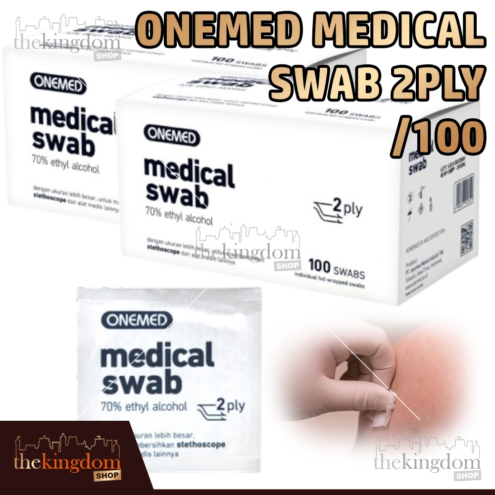 Onemed Medical Swab /100 Tissue Alcohol Swabs Sterile Tisu Alkohol Medis Steril