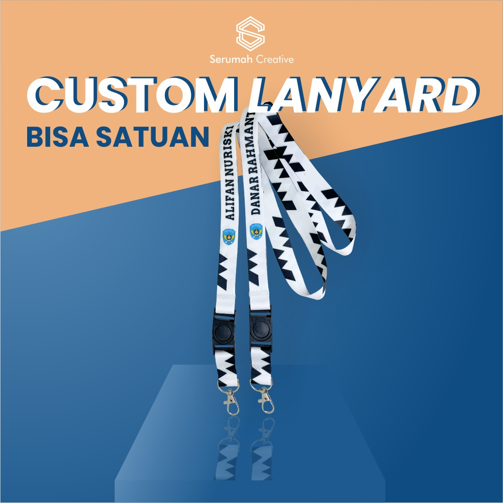 

Tali Lanyard Custom Satuan Cetak 2 Sisi 2cm Full Color Tanpa Minimal Order