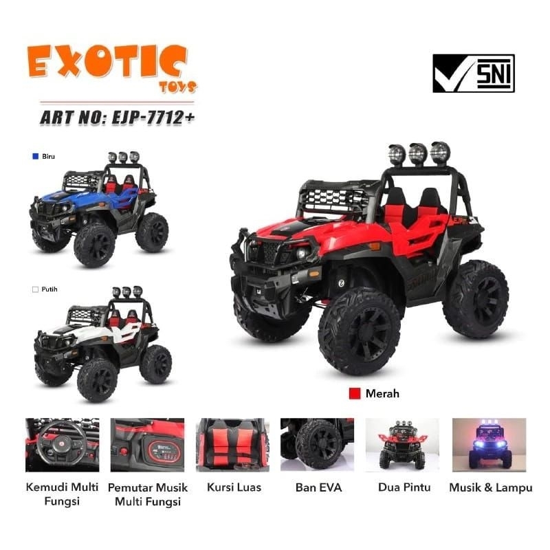 Mobil aki exotic EJP 7712+ Ban karet 12volt