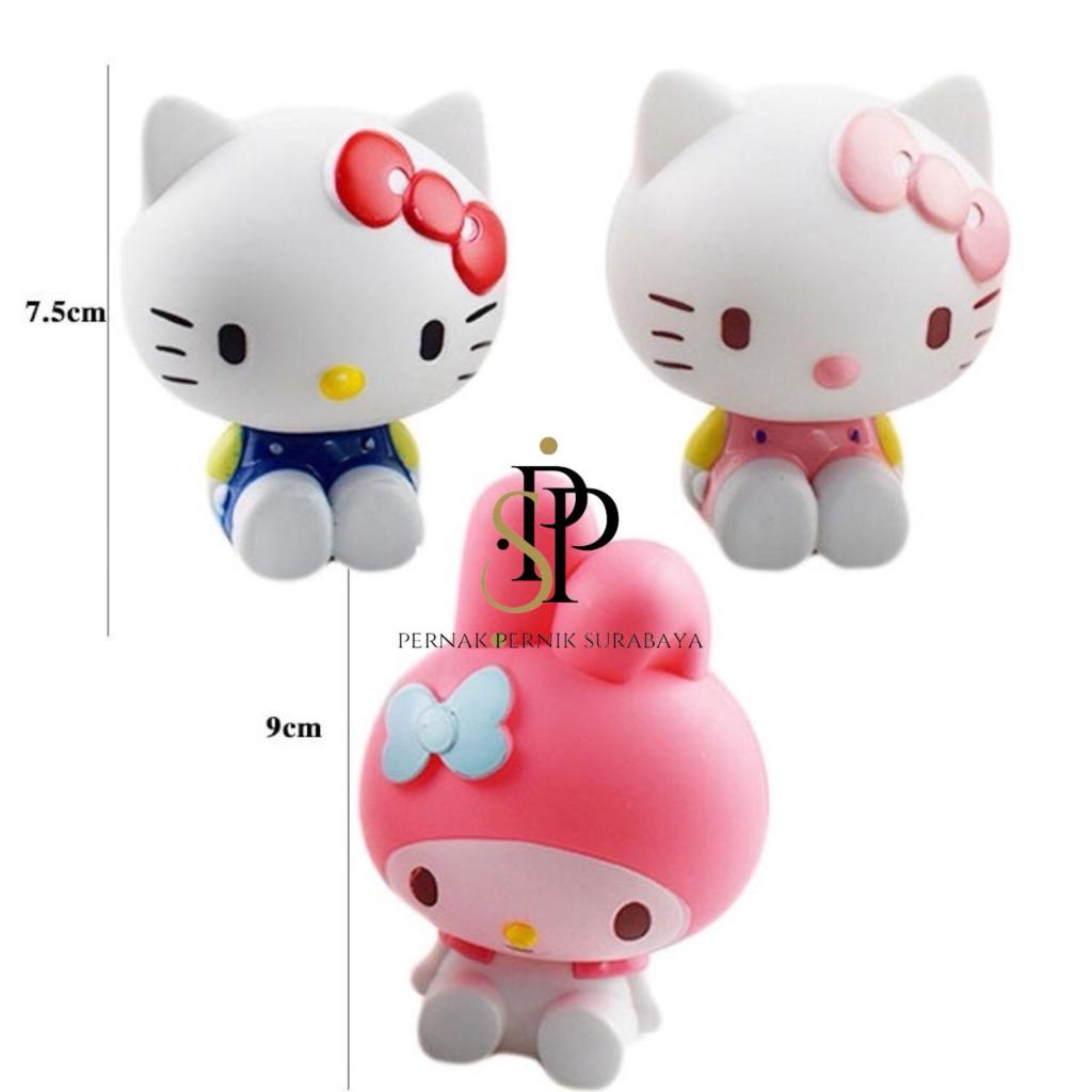 DEKORASI KUE TART HELLO KITTY 1 SET ISI 3 HIASAN KUE TART ULTAH ANAK KECIL HELLO KITTY MELODI DECORA