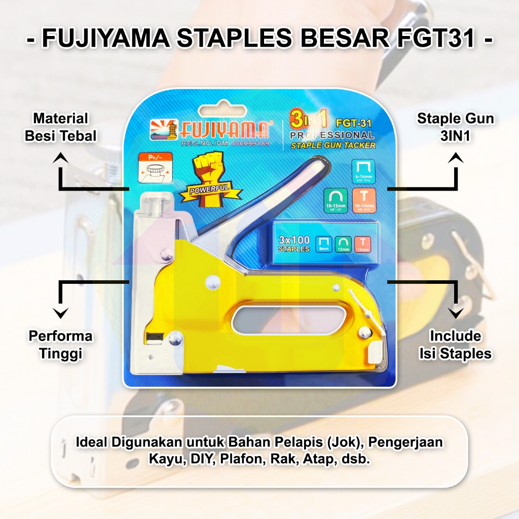 

FUJIYAMA STAPLES BESAR FGT-31 3IN1 - STAPLE GUN TACKER