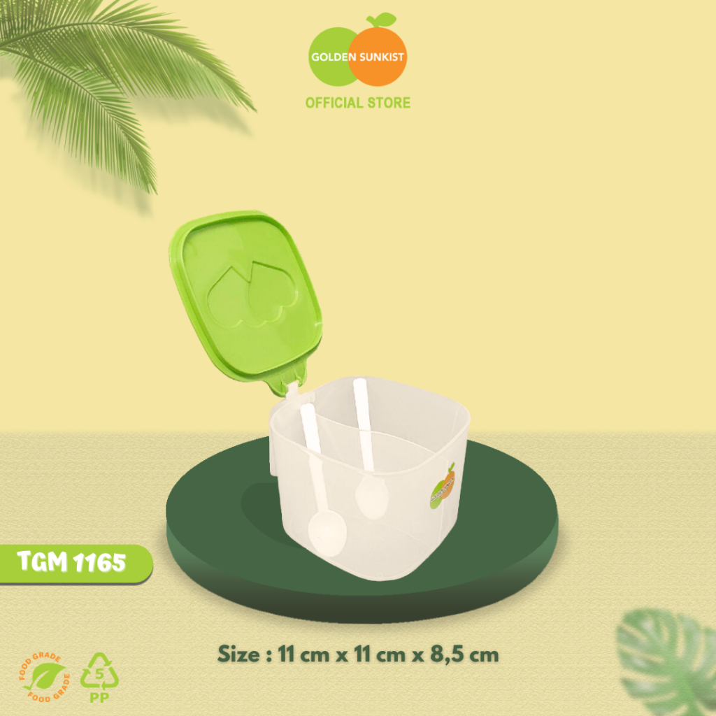 Golden Sunkist Tempat Bumbu Dapur Plastik Sekat TGM 1165 Dengan Sendok Mulya Jaya