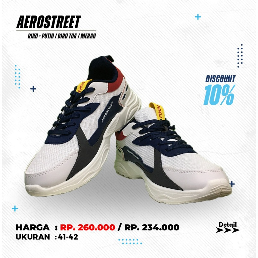 SEPATU AEROSTREET RIKU - PUTIH / BIRU TUA / MERAH