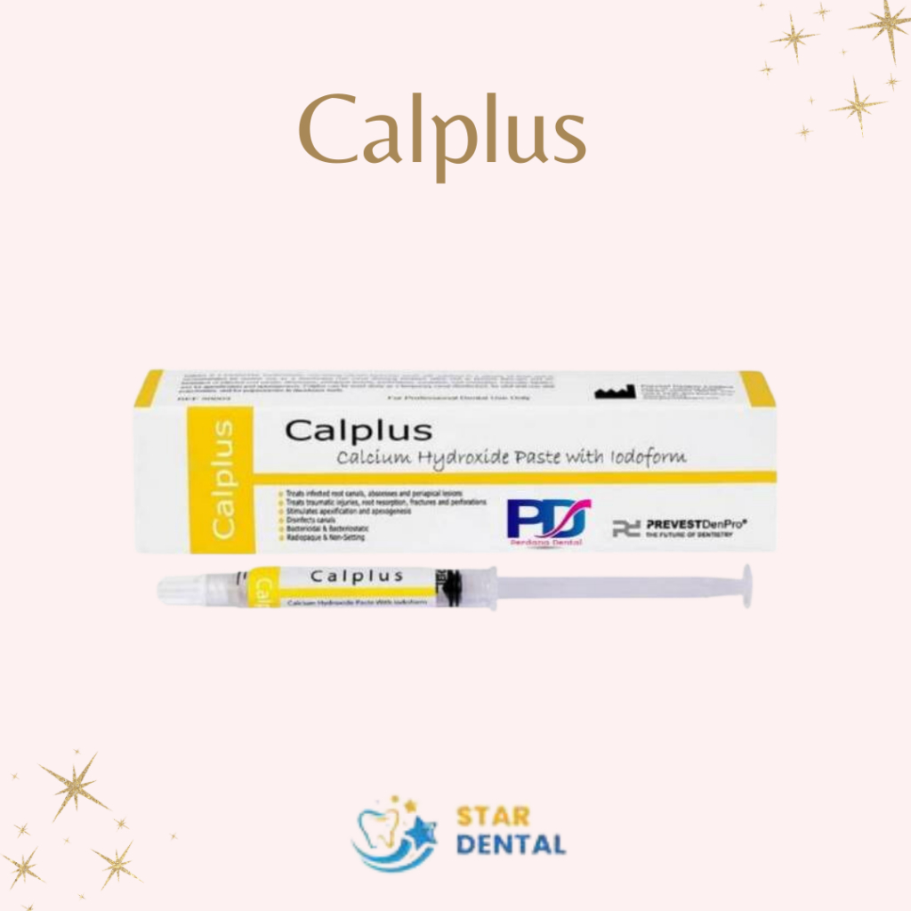 Calplus Cal plus caoh dressing sterilisasi saluran akar gigi dental Calcium hydroxide with iodoform 