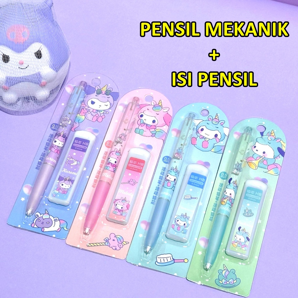 

FREE ISI PENSIL + PENSIL MEKANIK PENCIL 0.5mm MOTIF KARTUN KARAKTER SANRIO LUCU CINNAMOROLL MELODY KUROMI POCHACO vincess