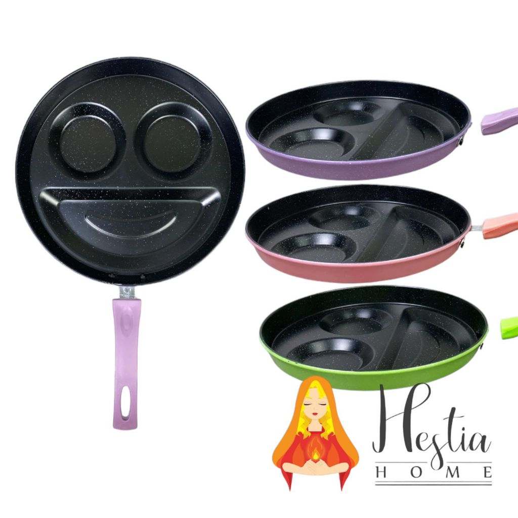 HOME PRO Wajan Lubang Frypan Lubang Karakter Smile Bahan Berkualitas