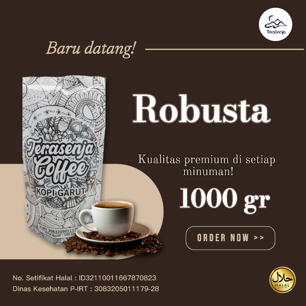 

Biji Kopi Bubuk Grade 1 Robusta 1 Kg - Terasenja