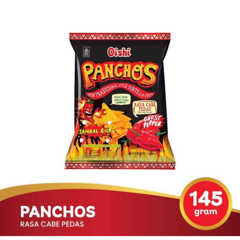 

Panchos Cabe Pedas Keripik Jagung 145 gram