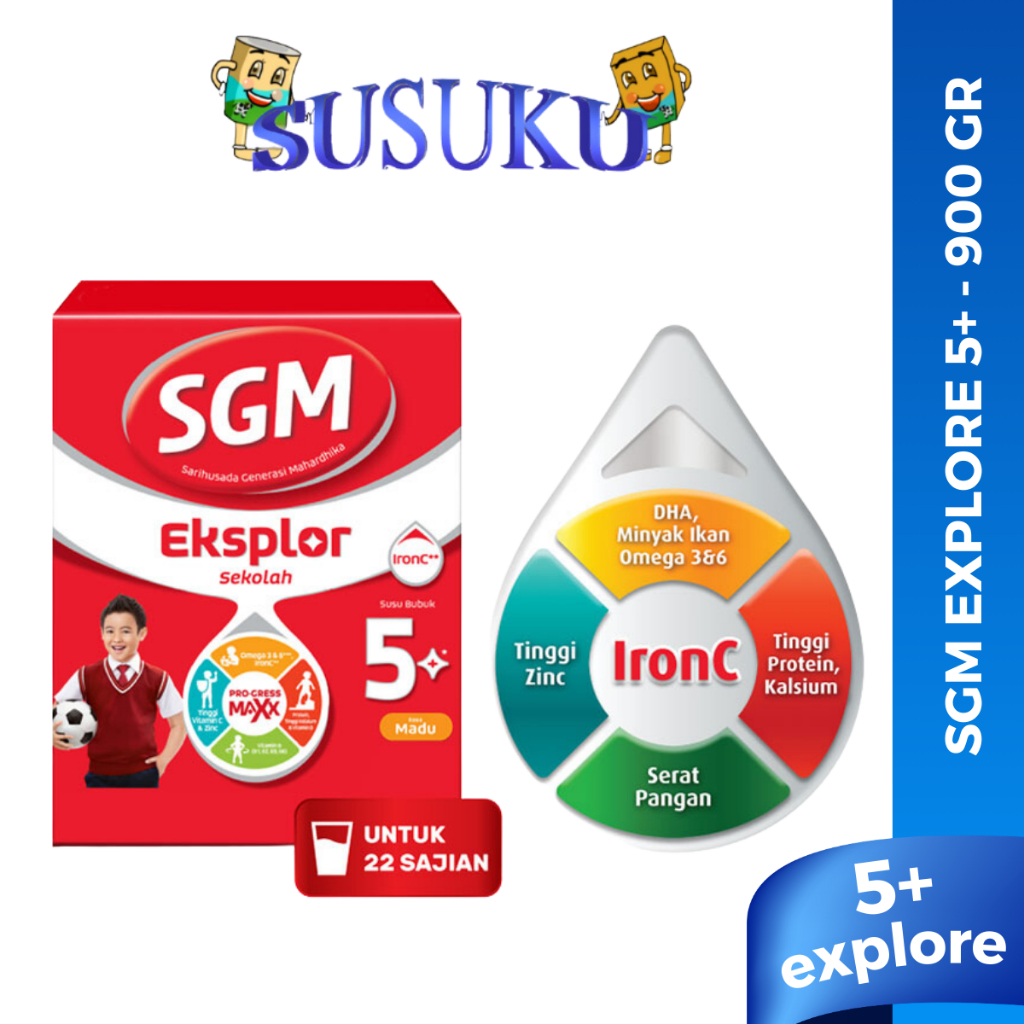 SGM EXPLORE 5+ Susu Pertumbuhan Anak 5 Tahun ke Atas Rasa Coklat/Madu - 900gr