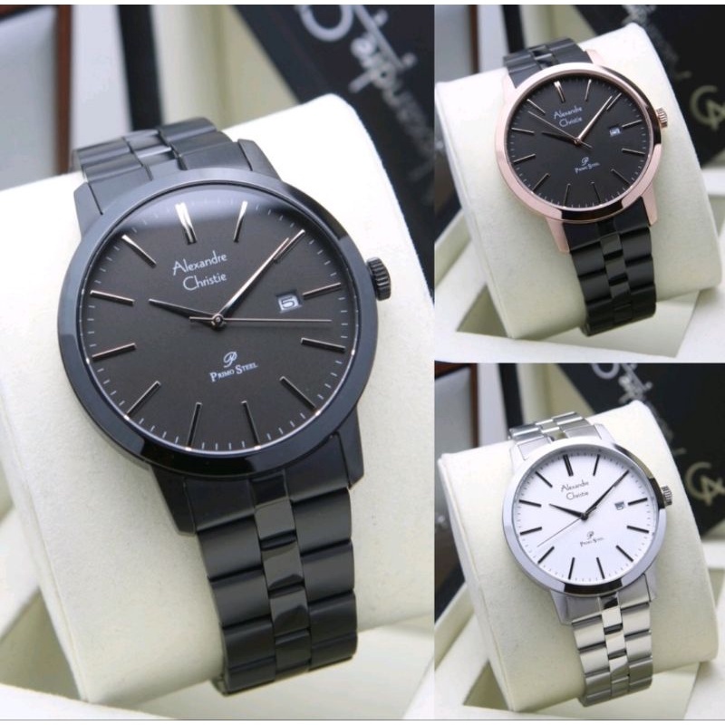 ORIGINAL Jam Tangan Pria Alexandre Christie AC 1007/ AC1007 Garansi 1 Tahun - Rantai