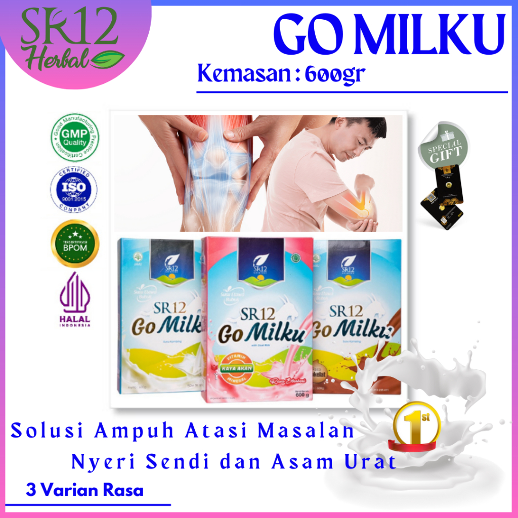 

[FREE LOGAM MULIA] GO MILKU SUSU SR12 ETAWA HALAL TERBAIK Membantu Mengatasi Asam Urat Rematik dan Nyeri Sendi 100% Original BPOM