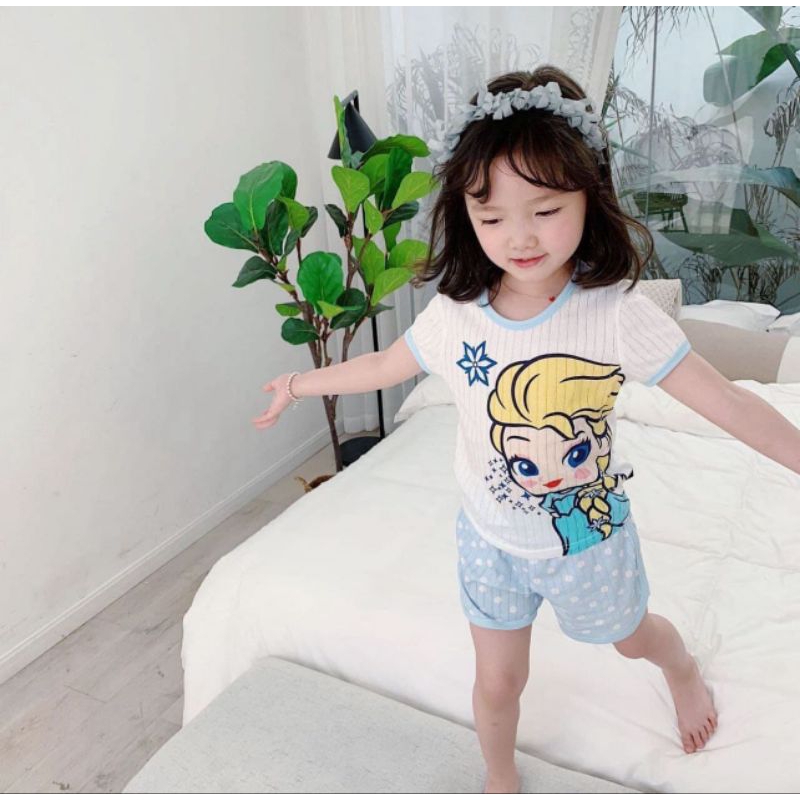 BAJU RUMAH FROZEN / STELAN ANAK PEREMPUAN FROZEN
