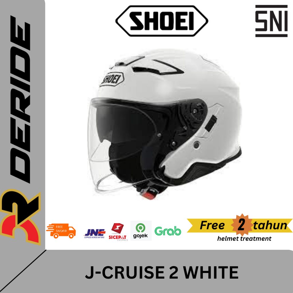 Shoei J Cruise 2 Luminous White J-Cruise II Half Face Premium SNI Original