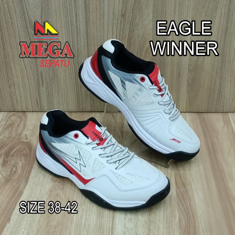 TERBARU SEPATU OLAHRAGA PRIA DEWASA EAGLE WINNER PUTIH/HITAM/MERAH