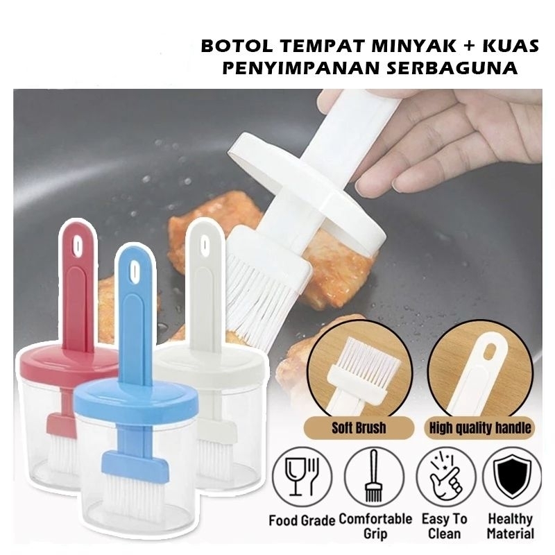 Tempat Bumbu Minyak Kuas Oles - Set Kuas Oles