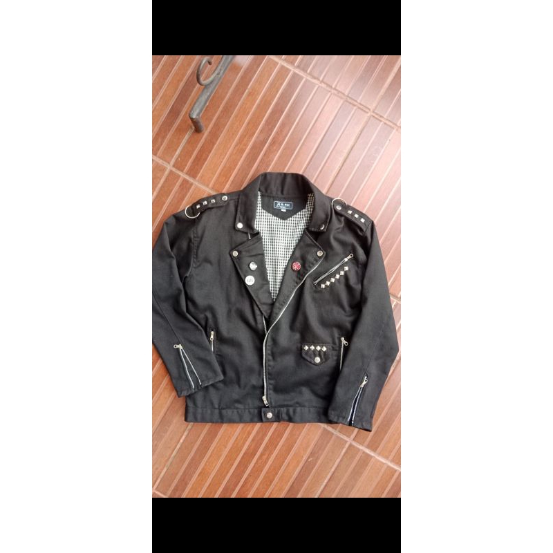 jaket double kerah jeans denim