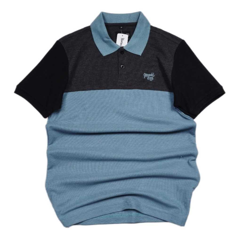 TERLARIS  BAJU KAOS KERAH T-SHIRT PRIA BASIC MEREK MONKL BAHAN ADEM KUALITAS DISTRO