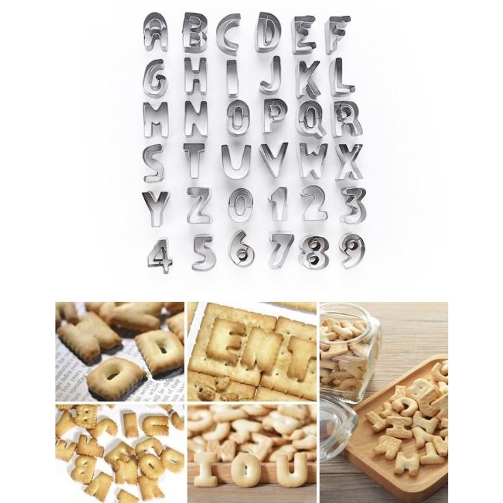 Cetakan Huruf Angka Abjad Stainless Wortel Tumpeng Cookies Buah Sayur