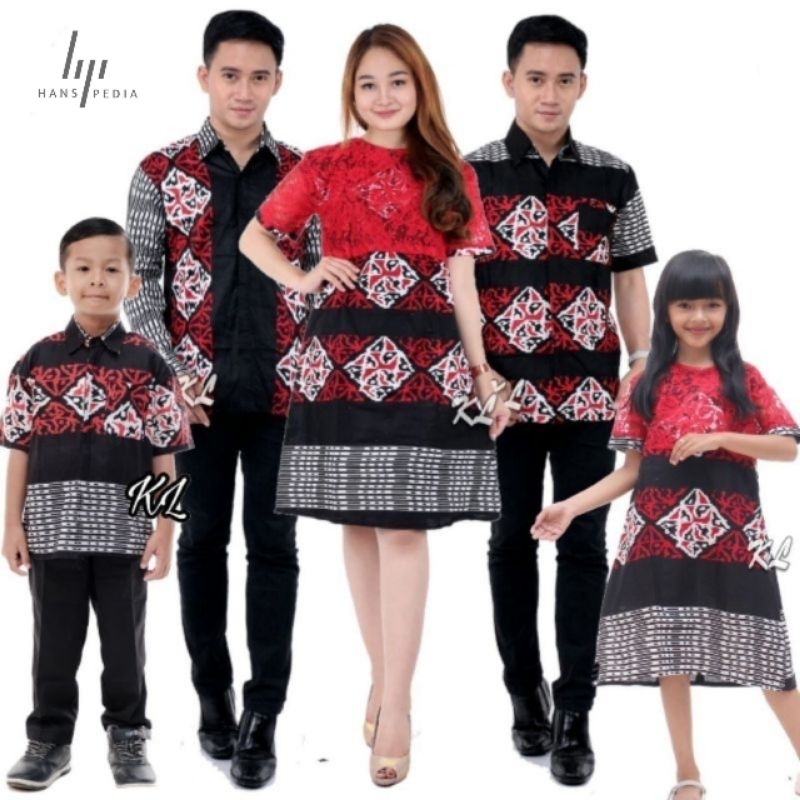 Baju Couple Dress Brokat Keluarga Pria dan Wanita Modern Batik Couple Keluarga Dress Natalan