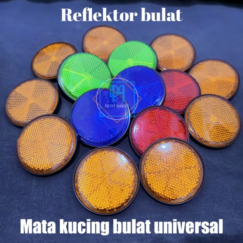 Mata Kucing Lampu reflektor bulat sepeda motor mobil universal mata kucing kuning merah hijau biru