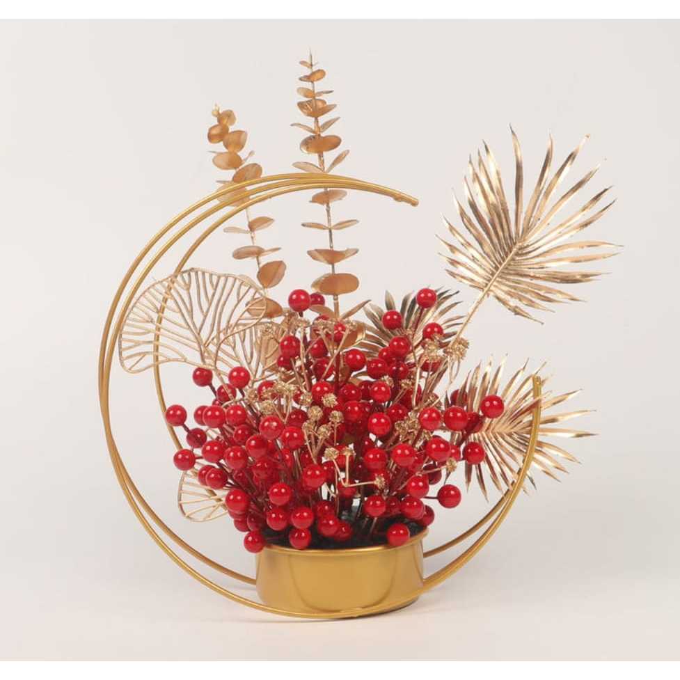 Von New Vas Bunga Imlek Pot Hokki Bunga - Pajangan Cny Berkualitas