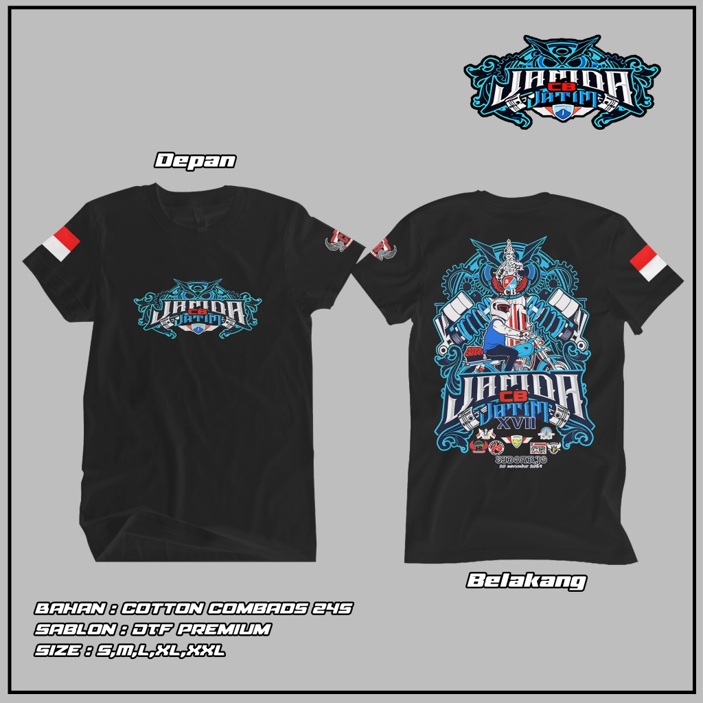 KAOS JAMDA CB JATIM XVII - KAOS JAMDA JATENG TERBARU 2023 - KAOS CB - KAOS RACING HONDA - KAOS ACARA