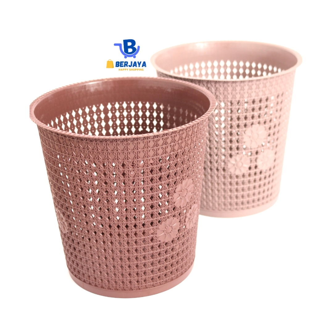 Tempat Sampah Plastik Besar / Keranjang Sampah Bulat / Keranjang Sampah Motif