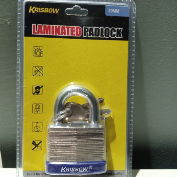 Unik Krisbow Gembok Besi Baja Berlaminasi 50 mm Berkualitas