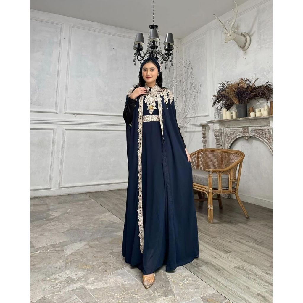 Kaftan Wanita Lebaran | Kaftan Putih Premium | Kaftan Jumbo Mewah Pesta | Kaftan Premium Import | Ka