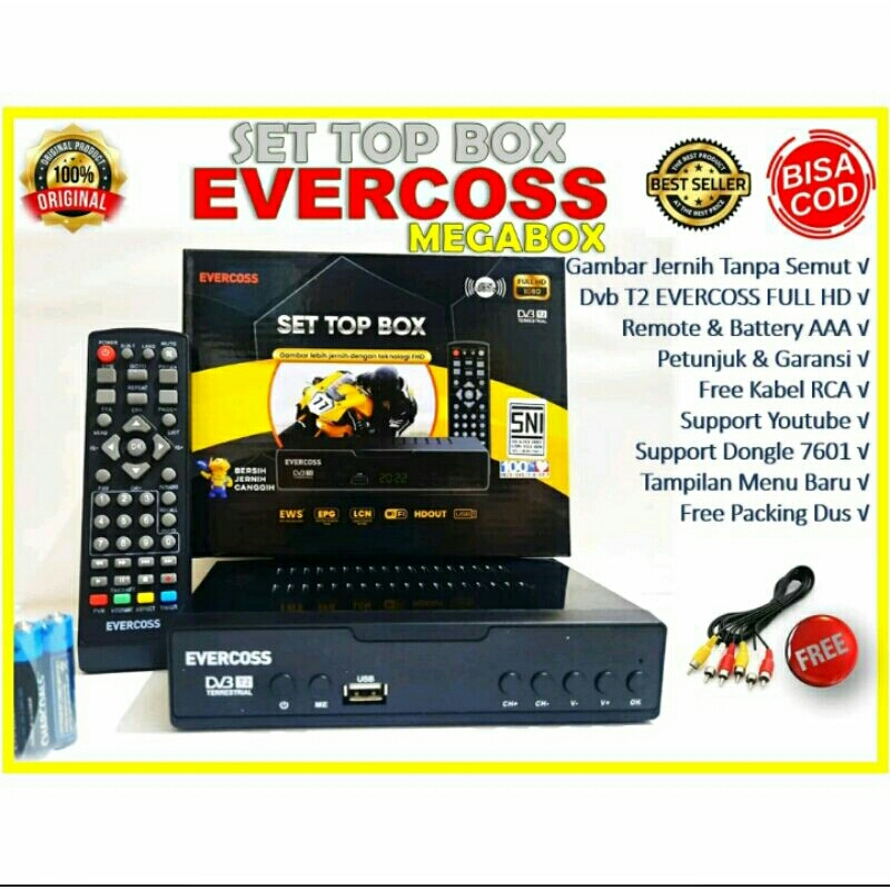 Evercoss STB PLUS Set Top Box FULL HD 1080p TV Digital Receiver