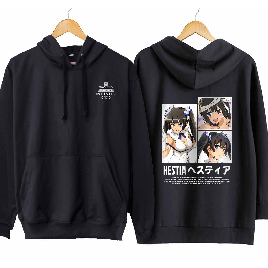 Jaket hoodie jumper infinite anime DANMACHI HESTIA GRID - DANMACHI material cotton fleece