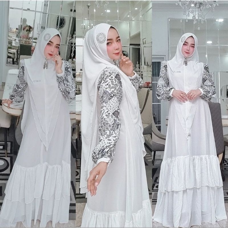 DRESS DAILY RIANA SET KHIMAR FULL CRYSTALL BY FAESTA SYAR'I
