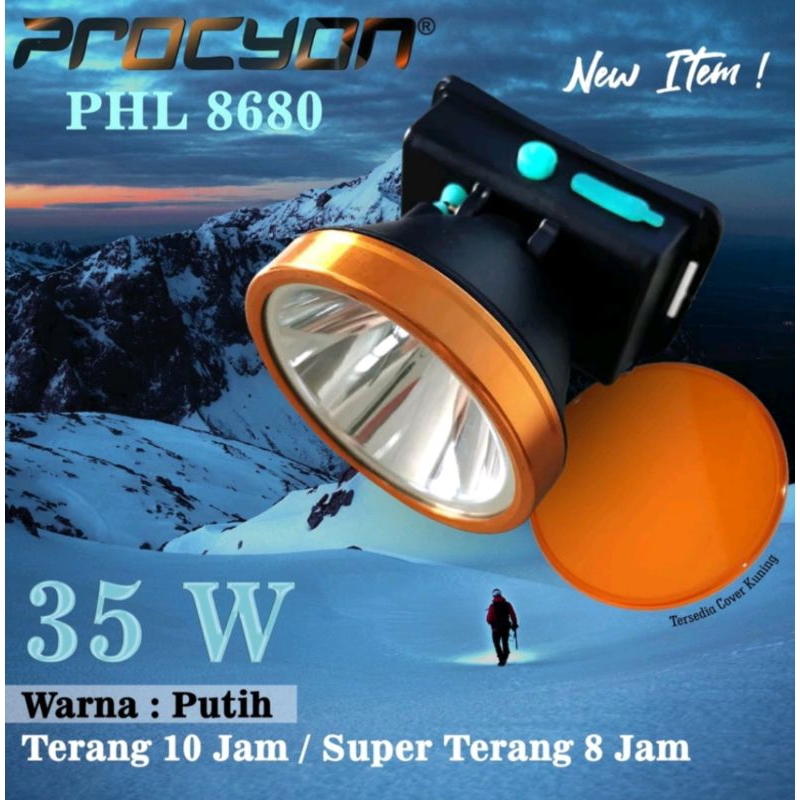 head lamp senter lampu kepala Procyon Daylight warmwhite 35watt / PHL-8680