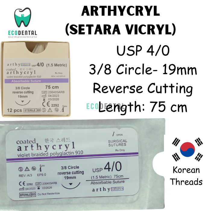 Vicryl 4/0 Arthycryl (PGA, Braided, Absorb)