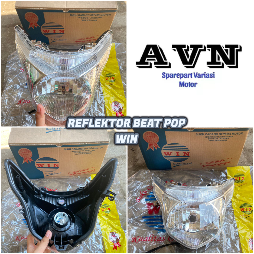 REFLEKTOR LAMPU DEPAN BEAT POP MERK WIN || LAMPU DEPAN / HEADLAMP BEAT POP WIN