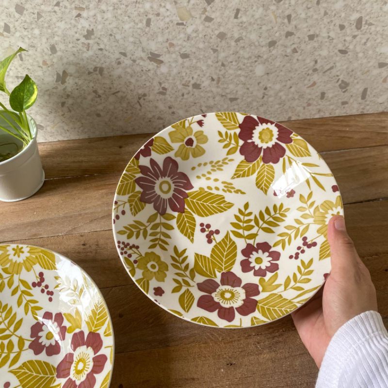 Piring Keramik Bunga, Piring Makan Korea, Piring Saji