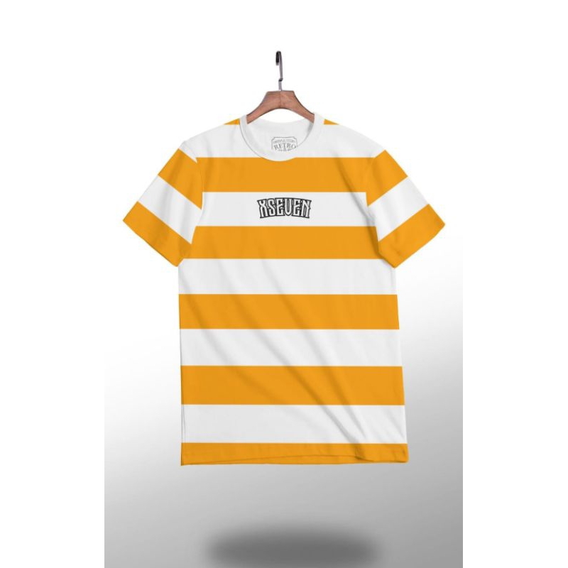 kaos xseven garis-garis || kaos pria dan wanita