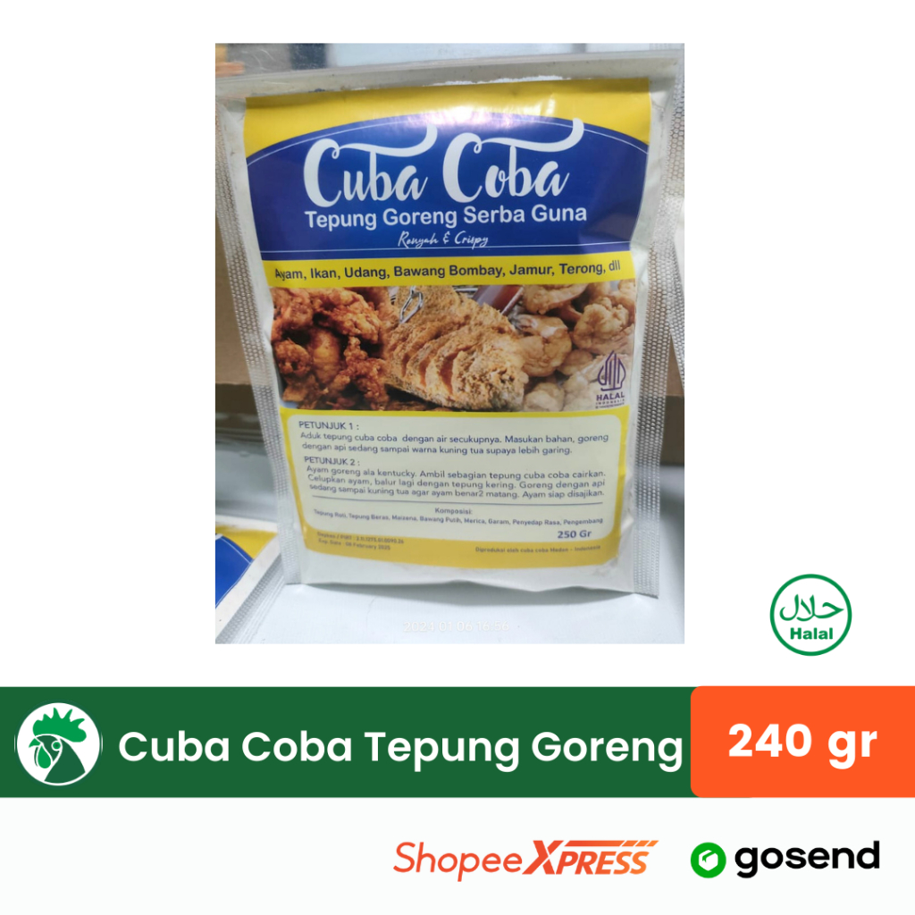 

Tepung Bumbu Serbaguna 240 gr Cuba Coba Produksi Medan